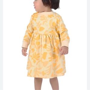 Tiny tribe butter yellow floral sweatshirt dress 3-6 months new with tag